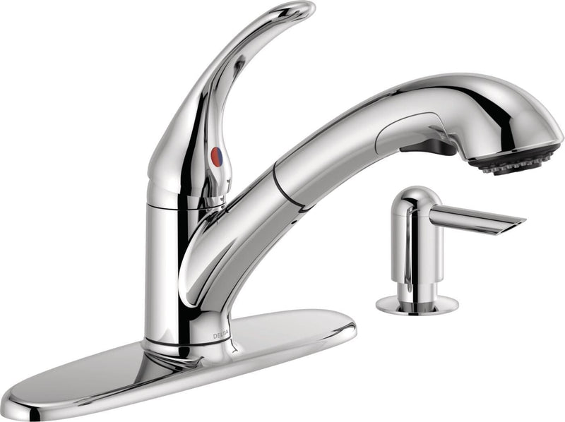 Delta Principals Single Handle Pull Out Kitchen Faucet, Chrome L5