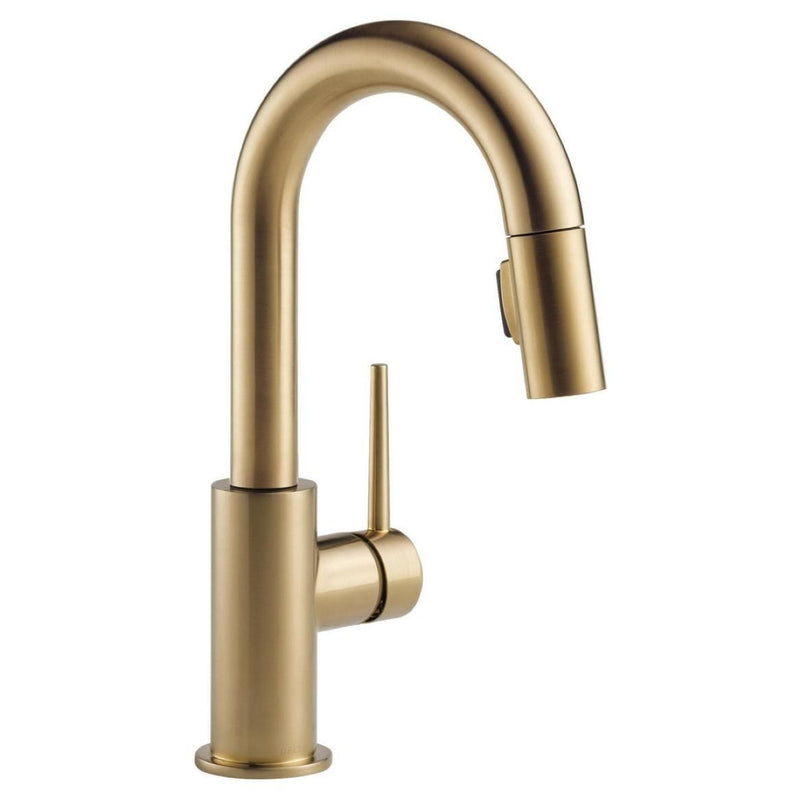 Delta Trinsic 1-Handle Pull-Down Bar/Prep Faucet, Champagne Bronze C5