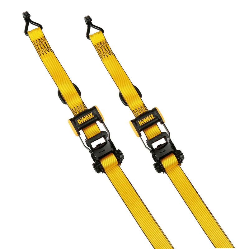 DEWALT 3,300-lb Ratchet Tie Down Strap, Weatherproof, 1.5-in x 16-ft (3.8 cm x 4.8 m), 2-pk R5