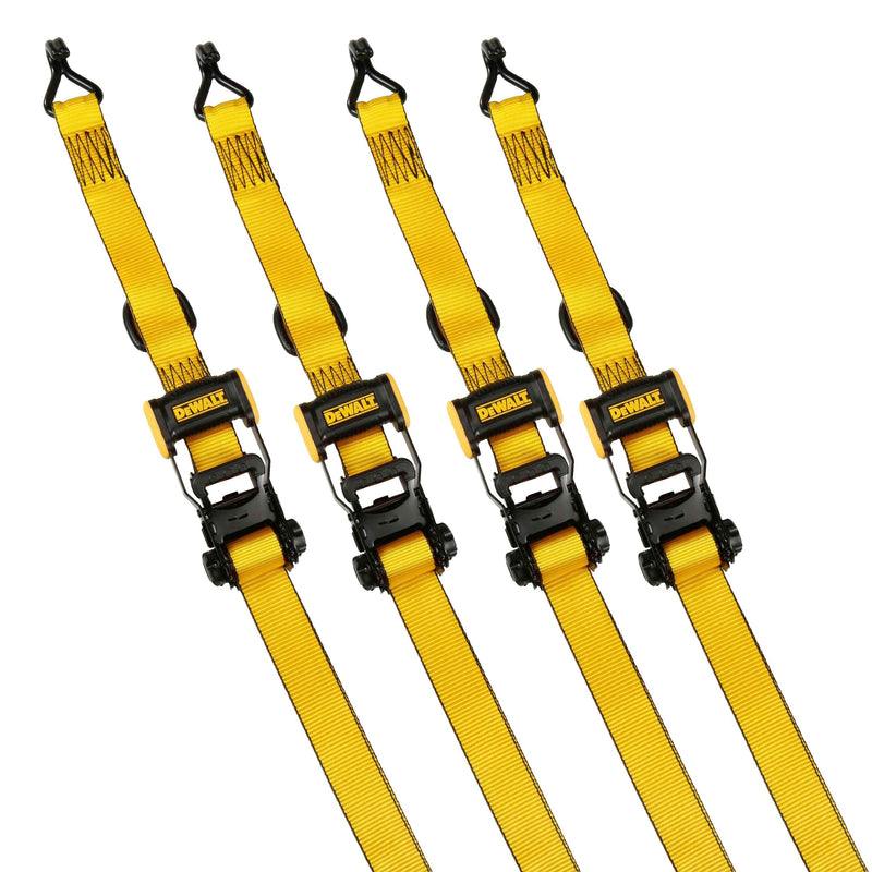 DEWALT 3,300-lb Ratchet Tie-Down Straps, Weatherproof, 1.5-in x 16-ft, 4-pk I6