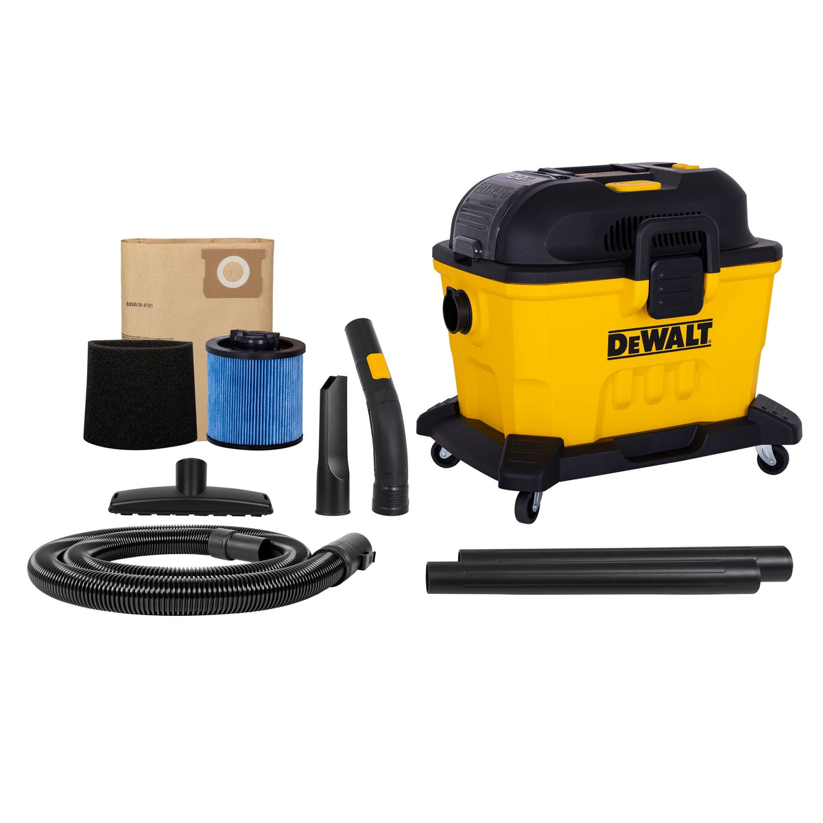 DeWalt AC/DC Poly Dry/Wet Vacuum, Water-Resistant Off/Eco/Max Switch, 34-L
