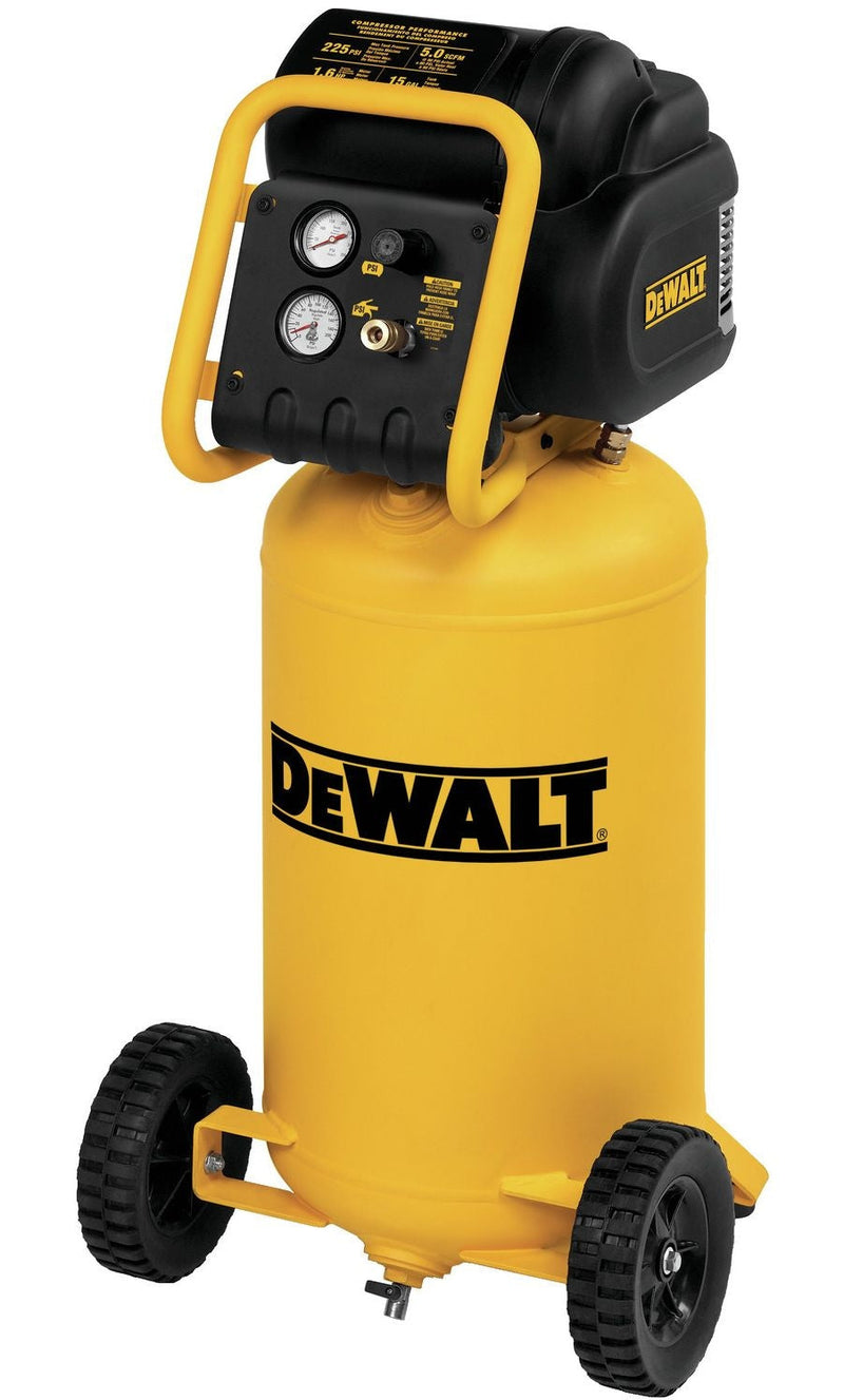 DEWALT D55168 15-Gallon Oil-Free Portable Workshop Vertical Air Compressor, 225 PSI W6