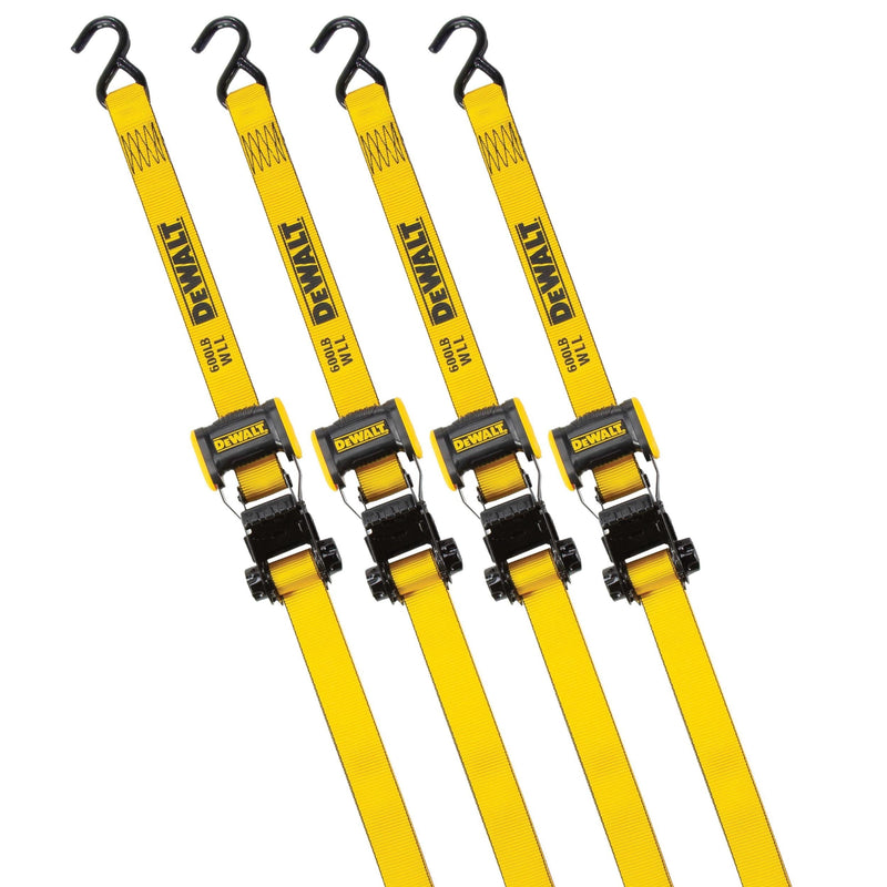 DEWALT DXBC18004 1,800-lb Ratchet Tie-Down Straps, 1.25-in x 12-ft, 4-pk N0