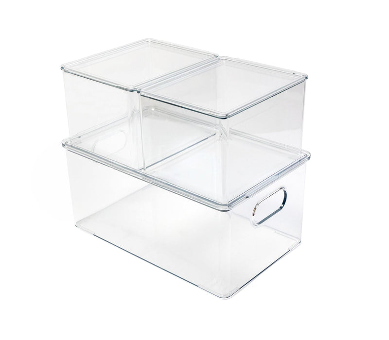 Dial Clear Storage Bin Set, 3-pc Z4