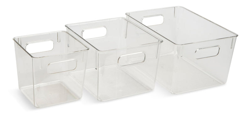 Dial Multi-Size Clear Storage Bin Set, 3-pc N2