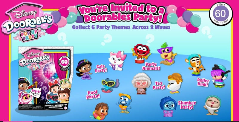 Disney Doorables Pop Up Party Multi Peek for Ages 5+, Assorted Figures G2