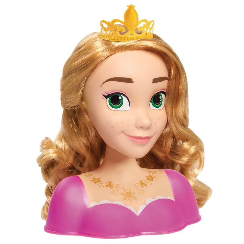 Disney Princess Deluxe Hair Styling Head Toy with 14 Accessories, Assorted, Ages 3+ W2
