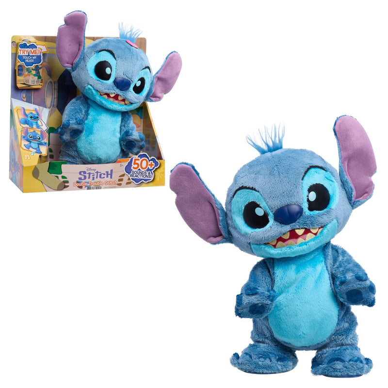 Disney Stitch Double Trouble Interactive Plush, Blue N0
