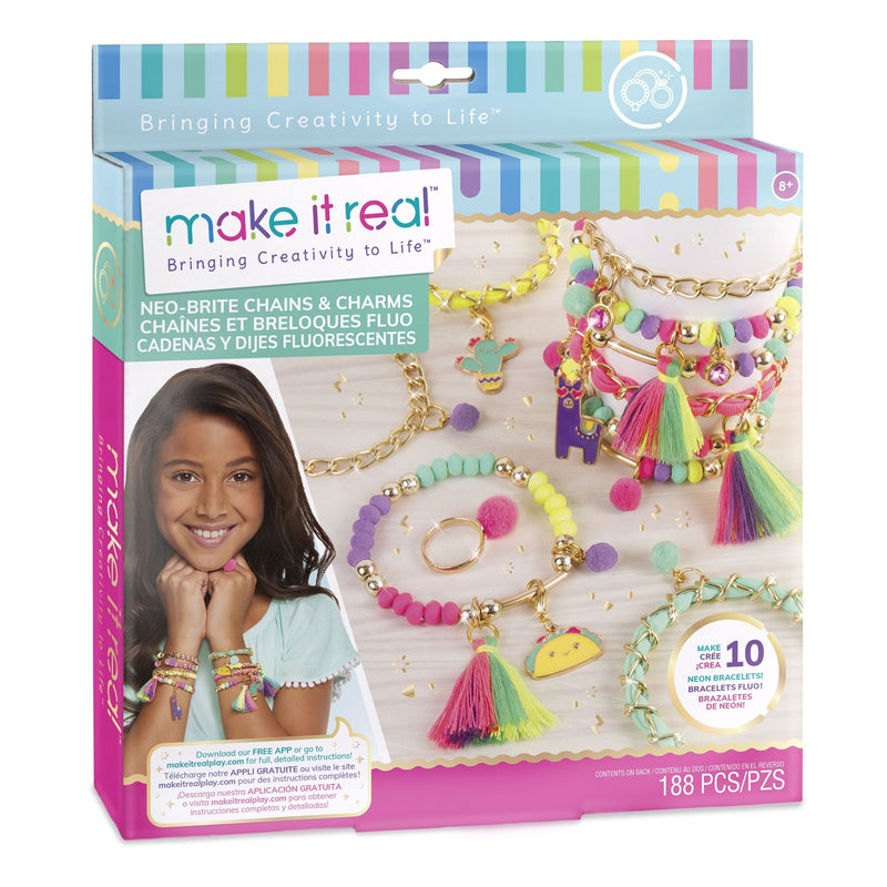 DIY Customizable Friendship Bracelete & Charms, Multi-Coloured, 188-pk, for Arts & Crafts/Birthday Favour X6