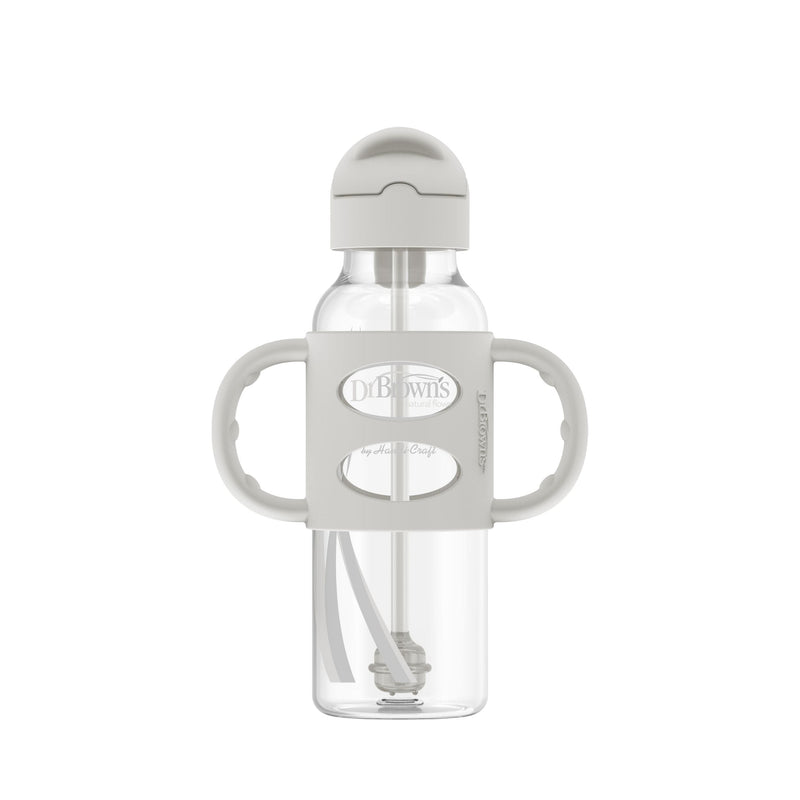 Dr. Brown's Milestones Narrow Sippy Straw Bottle with Handles, 8-oz E5
