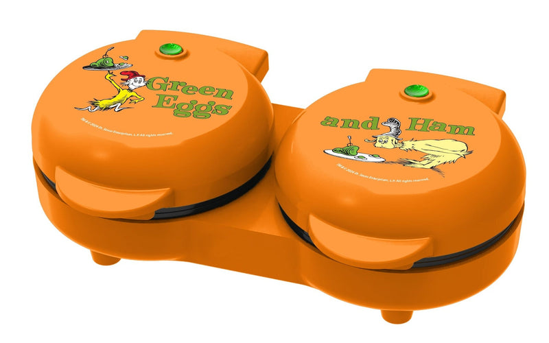 Dr. Seuss Dual Non-Stick Mini Grill & Griddle, 1100 W, Orange R4