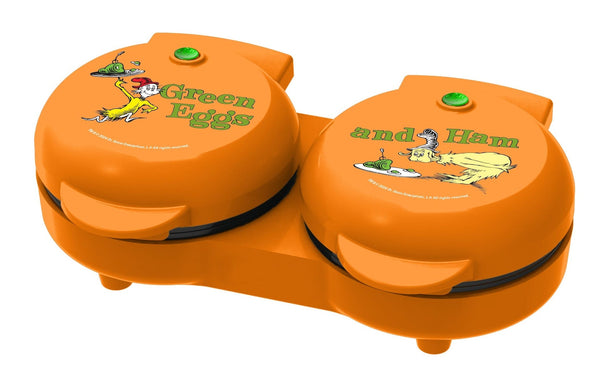 Dr. Seuss Dual Non-Stick Mini Grill & Griddle, 1100 W, Orange B1