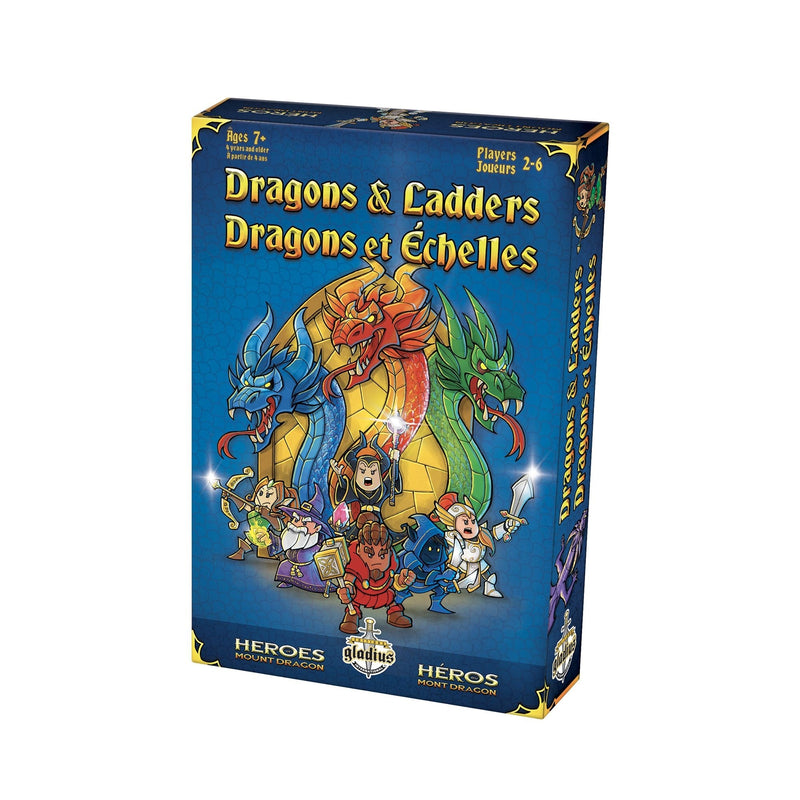 Dragons & Ladders Family Board Game, Bilingual, Ages 7+ O1