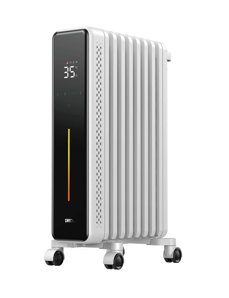 DREO Home 1500W Digital Electric Oil-Filled Radiator Heater with Thermostat, White L5