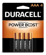 Duracell Coppertop AAA Batteries, Alkaline, 4-pk