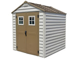 Duramax StoreMax Vinyl Garden Shed, Brown, 7-ft x 7-ft