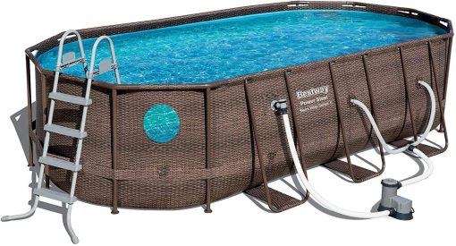 18' x 9 'x 48' above ground swimming pool Set with metal frame home swimming pool sand filter pump, skimmer and vacuum F6