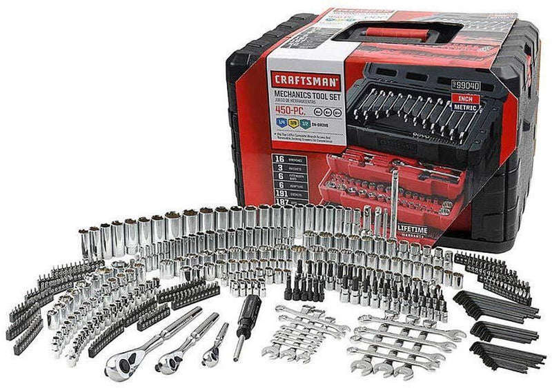 Craftsman 450-Piece Mechanics Set, Ratchet Socket Hand Wrench E0
