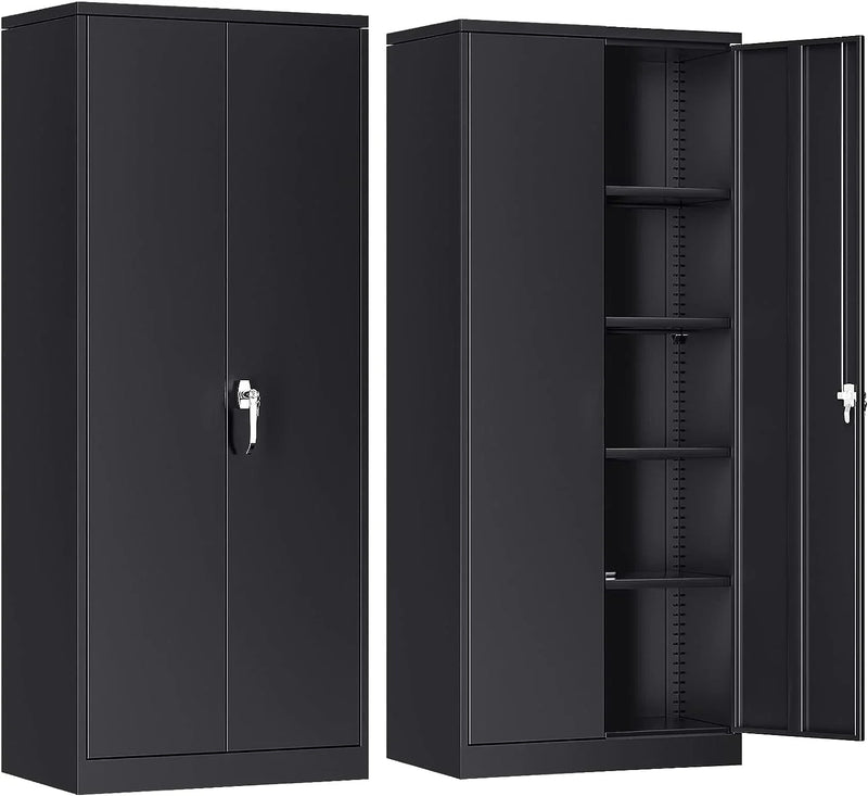 Atripark Metal Storage Cabinet with Lock, 72" Lockable Garage Tool Cabinet with Doors V1