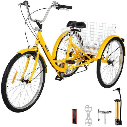 Adult Tricycle 26 7 Speed 3 Wheel Trike Bicycle Bike Cruise w Basket Shooping D6