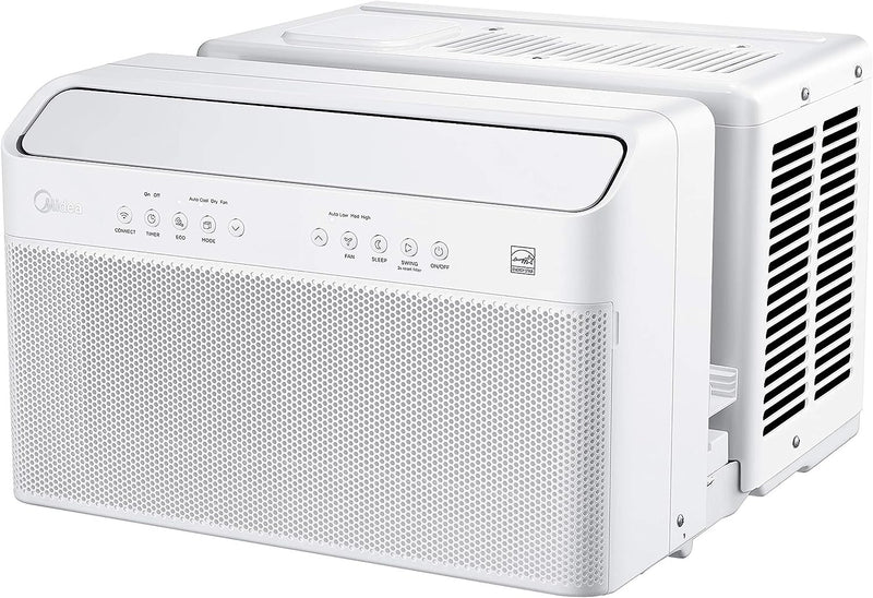U-Shaped Inverter Window Air Conditioner 12,000BTU with Open Window Flexibility, Robust Installation,Extreme Quiet, 35% Energy Saving, Smart Control, Alexa, Remote, Bracket Included (Renewed) N0