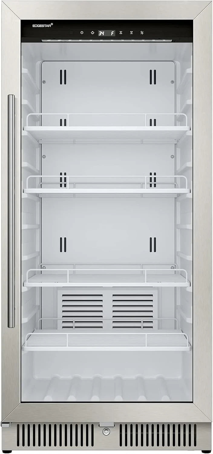 22" Wide 10.1 Cu. Ft. Commercial Beverage Merchandiser – Stainless Steel, Temp Alarm, Reversible Door J7