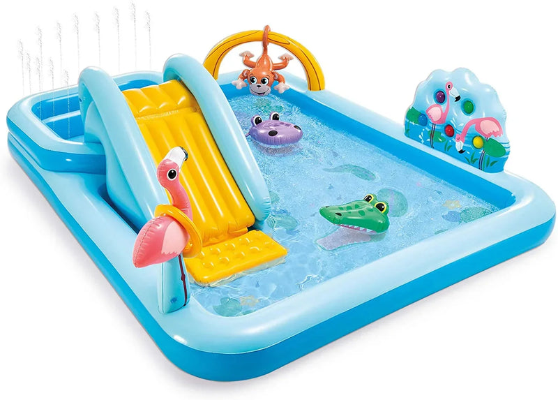 Inflatable Jungle Adventure Play Center – 96′′ x 78′′ x 28′′ – Kiddie Pool for Ages 2 and Up S8