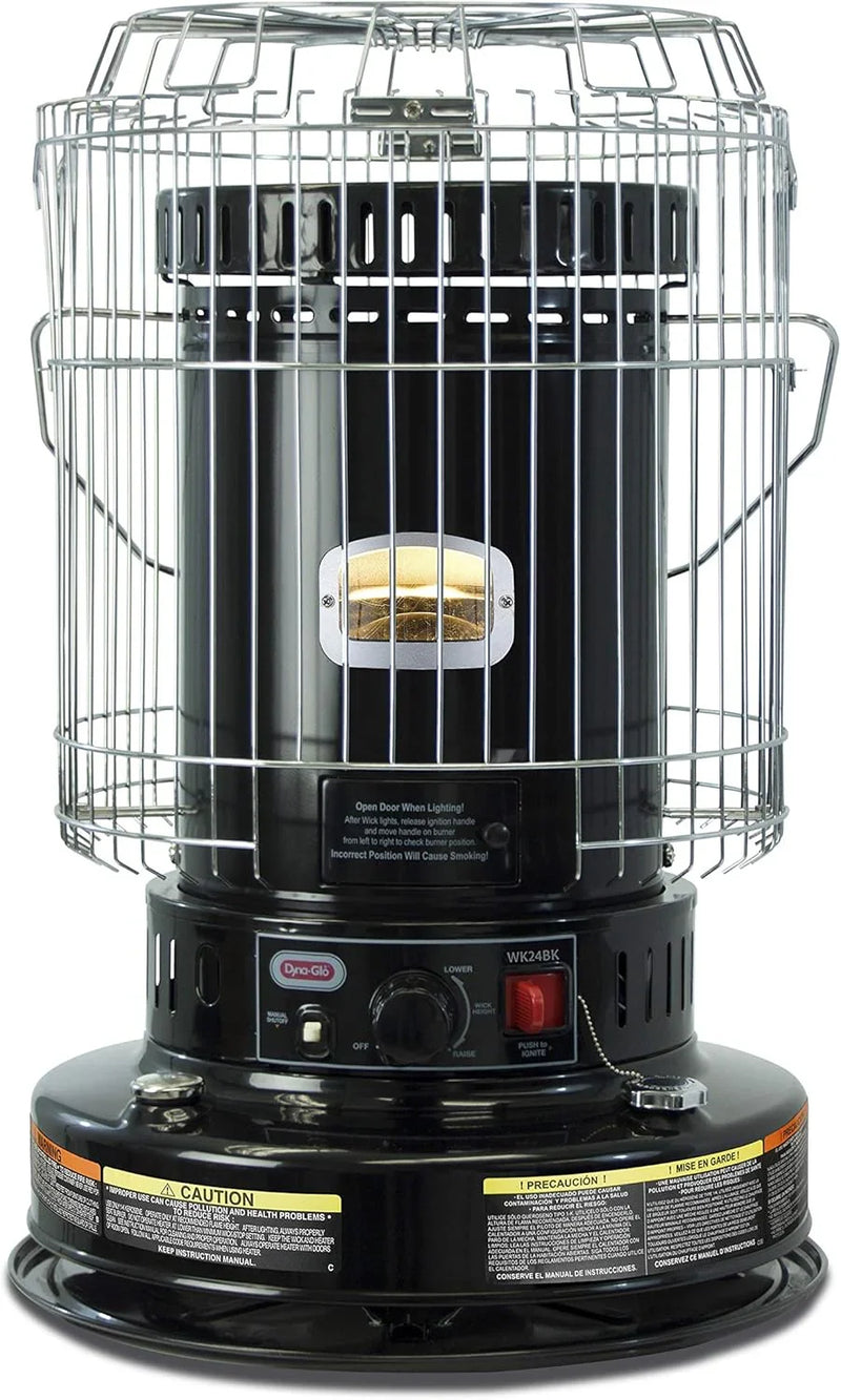 Dyna-Glo WK24BK 23,000 BTU Indoor Kerosene Heater, No Electricity Needed, Black F1
