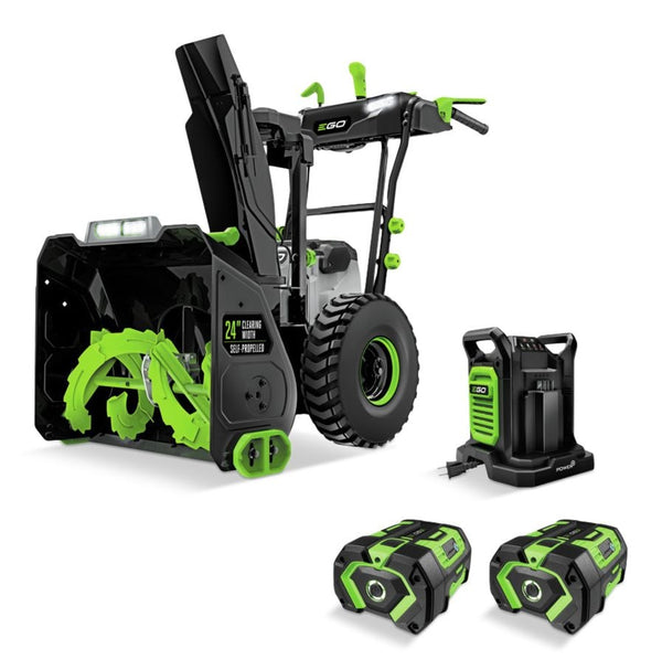 EGO POWER+ 56V Brushless Cordless 24-in Self-Propelled 2-Stage Snowblower with PEAK POWER with 2x7.5Ah Batteries & 280W Dual-Port Charger H7