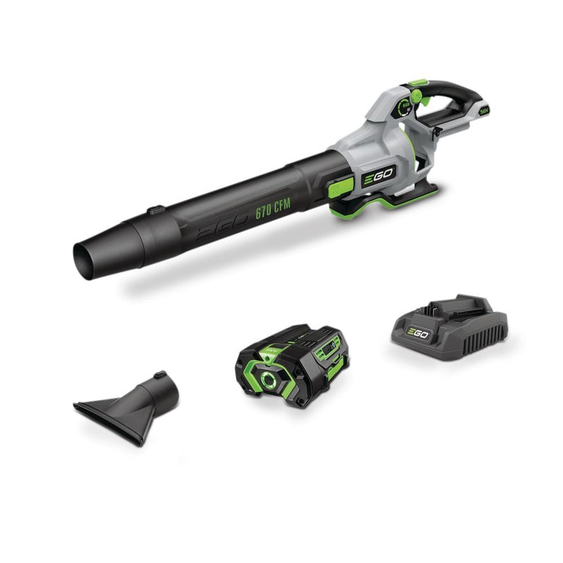 EGO POWER+ 56V Brushless Cordless 670 CFM Leaf Blower, Includes (1) 4.0Ah Battery and (1) 320W Charger, LB6703 J2