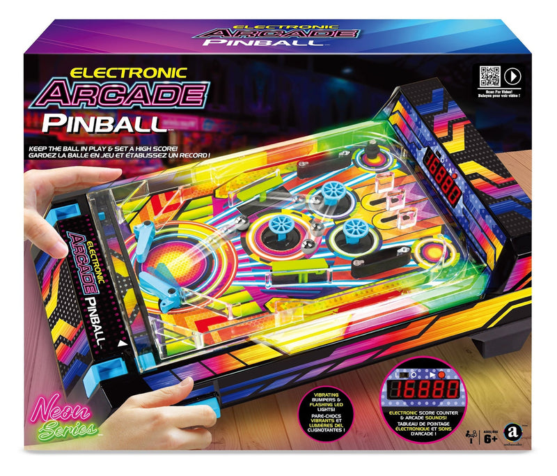 Electronic Arcade Pinball, Vibrating Bumpers and LED Lights, Ages 6+ D4