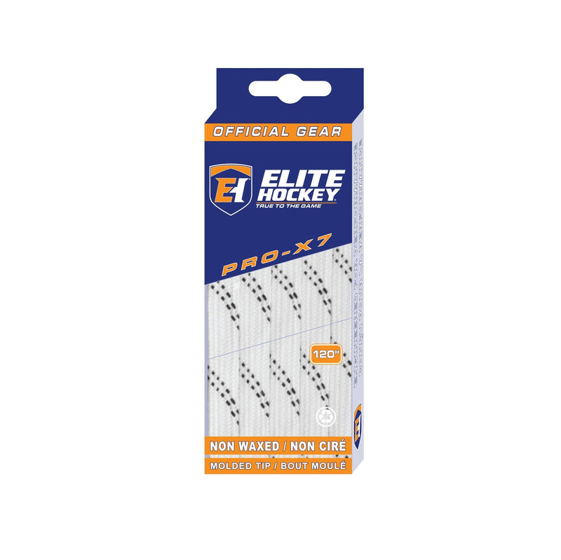 Elite Hockey Pro-X7 Skate Laces, Non-Waxed, White, Assorted Sizes A0