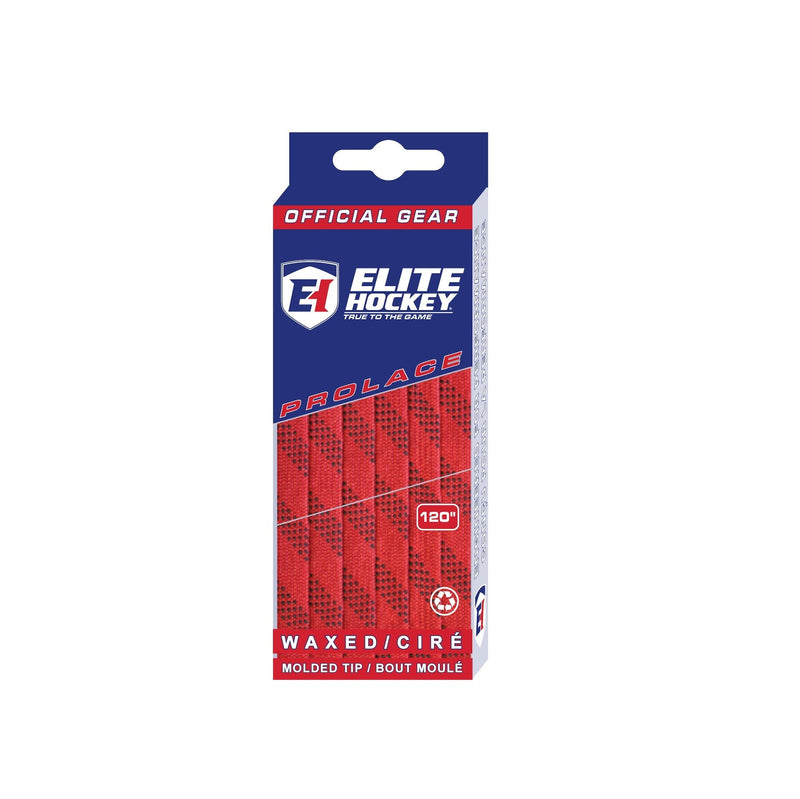 Elite Hockey Prolace Skate Laces, Waxed, Red, Assorted Sizes I9