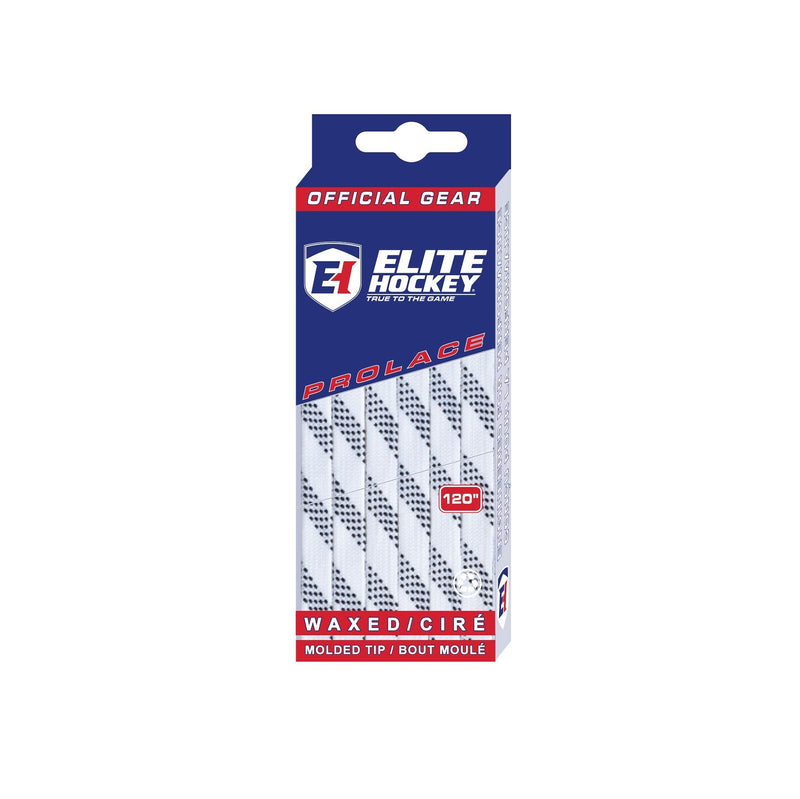 Elite Hockey Prolace Skate Laces, Waxed, White, Assorted Sizes M6
