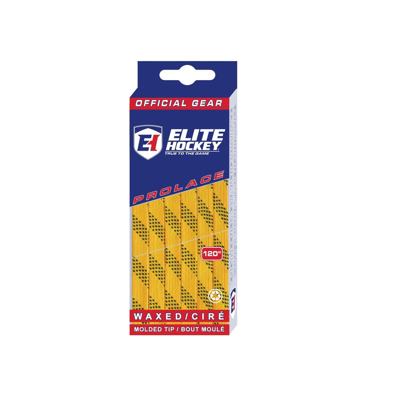 Elite Hockey Prolace Skate Laces, Waxed, Yellow, Assorted Sizes N9
