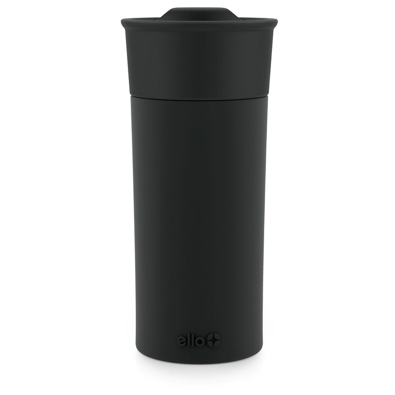 ello Ogden Ceramic Travel Mug, 16-oz, Black, with Silicone Insulated Sleeve B5