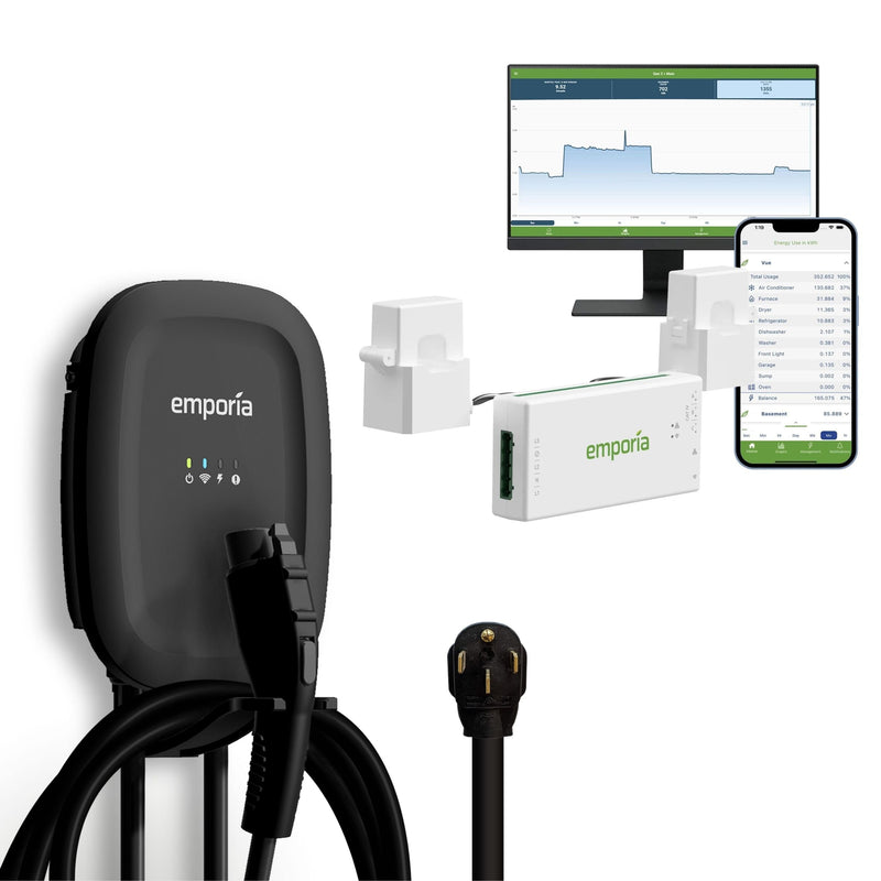 Emporia 40A Wi-Fi Level 2 NEMA 14-50 J1772 EV Charger with Load Management O6