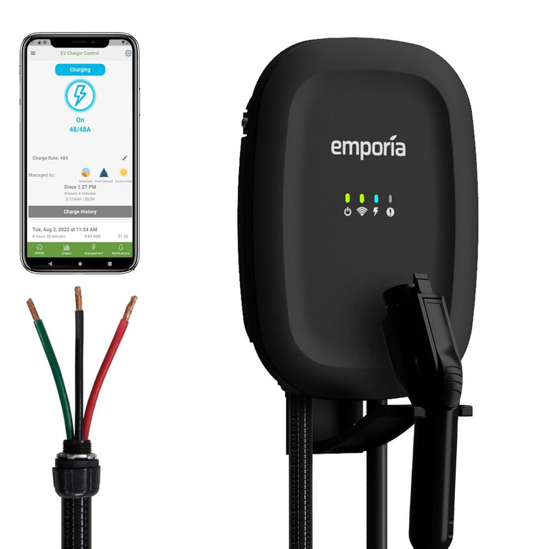 Emporia 48A Wi-Fi Level 2 Hardwired J1772 EV Charger L7