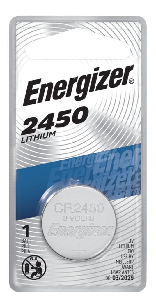 Energizer 1-pk CR2450 3V / 3 Volt Lithium Coin Cell Battery, Long Lasting, All Purpose U3