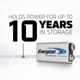 Energizer 2-pk 9V / 9 Volt Lithium Batteries, EZ Turn Lock, PowerSeal
