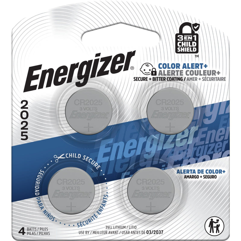 Energizer 2025 3V Lithium Coin Batteries, Long-Lasting, 4-pk Y1