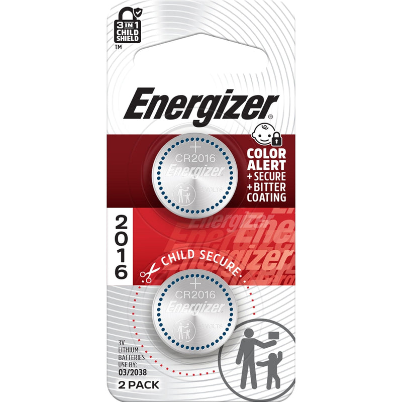 Energizer CR2016 3V / 3 Volt Lithium Coin Cell Batteries for Watches & Electronics, 2-pk A3
