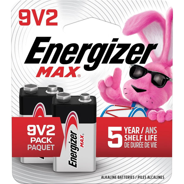 Energizer Max 2-pk 9V / 9 Volt Alkaline Batteries, Long Lasting, All Purpose X0