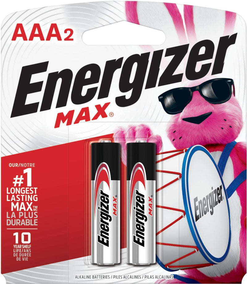 Energizer Max 2-pk AAA Alkaline Batteries, Long Lasting, All Purpose T6
