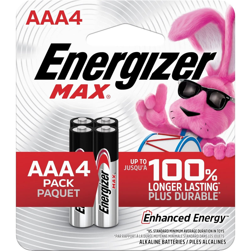 Energizer Max 4-pk AAA Alkaline Batteries, Long Lasting, All Purpose N0