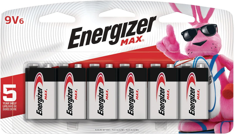 Energizer Max 6-pk 9V / 9 Volt Alkaline Batteries, Long Lasting, All Purpose A5