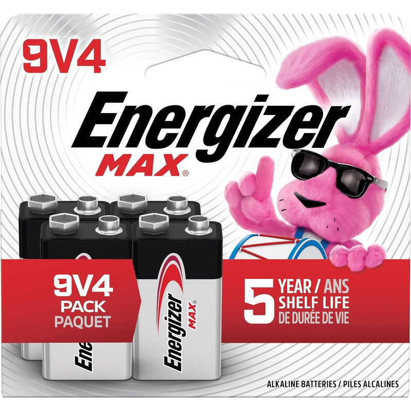 Energizer Max 9V Batteries, Long Lasting, All Purpose, Alkaline, 4-pk Z4