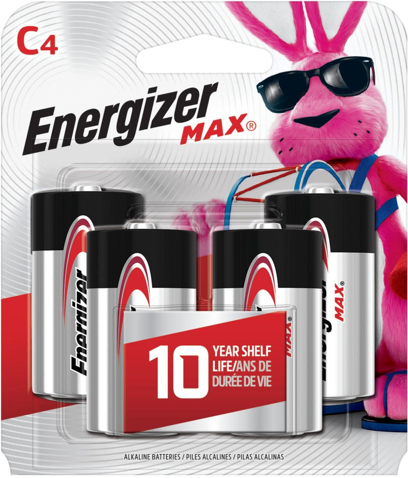 Energizer Max4-pk C Alkaline Batteries, Long Lasting, All Purpose M6