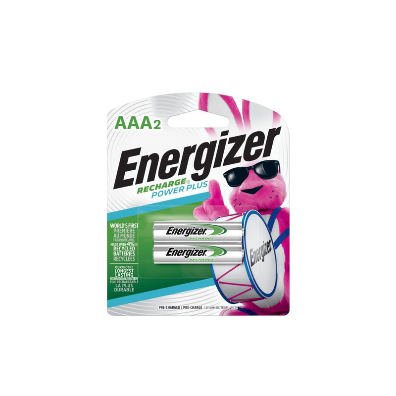 Energizer NH12BP-2 2-pk AAA 800mAh NiMH Rechargeable Batteries, Pre-Charged, All Purpose H9