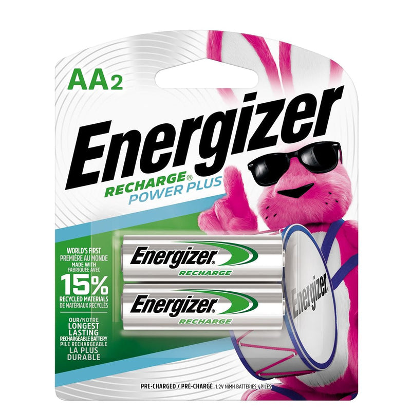 Energizer NH15BP-2 2-pk AA 2300 mAh NiMH Rechargeable Batteries, Pre-Charged, All Purpose H4